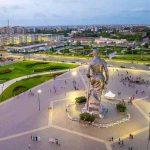 Benin Cotonou - Place de l'amazone - Pietra Giallo 40x80x3 cm