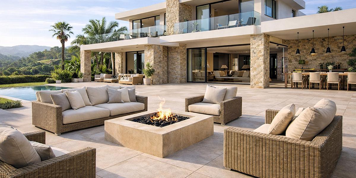 2cm modern concrete beige amb