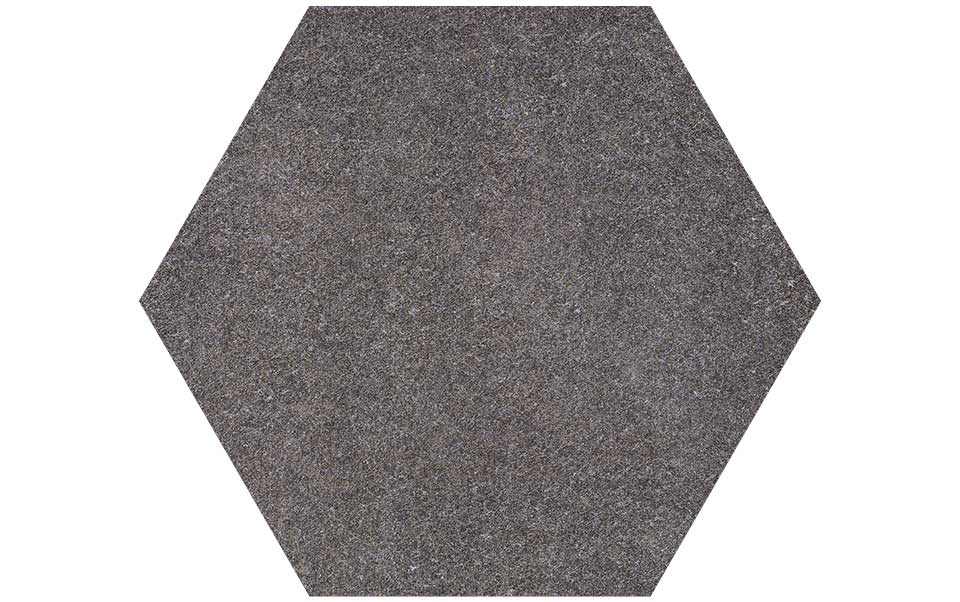 Pietra sinterizzata Stone Gres Esagono Basalto